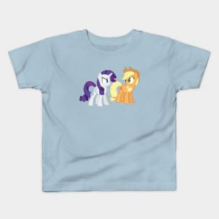 Shocked Rarity and Applejack exchange looks Kids T-Shirt